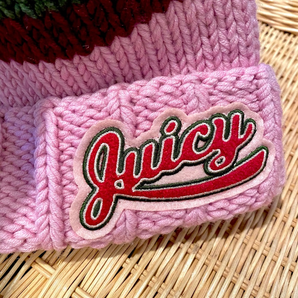 (SOLD ON DEPOP NOT FOR SALE) NWOT Vintage Juicy Couture Pink Striped Beanie - Picture 3 of 5